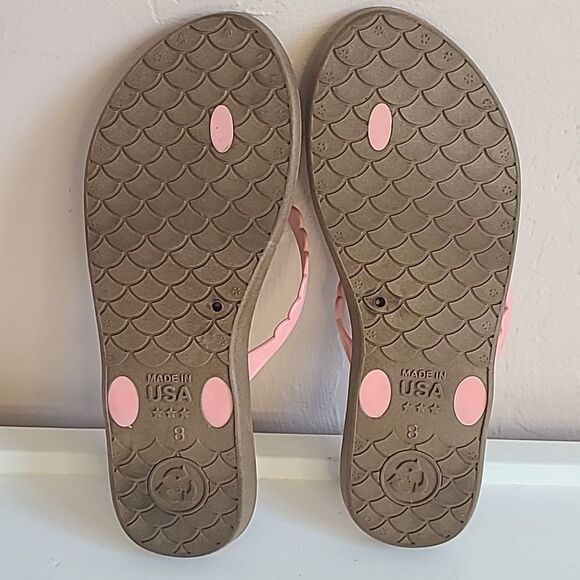 Oka b. Bristol Flip Flops Sandals Thongs Color: Toffee/Pink Salt Size 8 - Picture 10 of 12